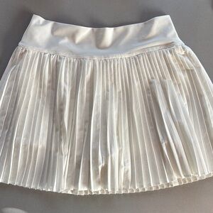 Women's Pleated White Skirt with shorts